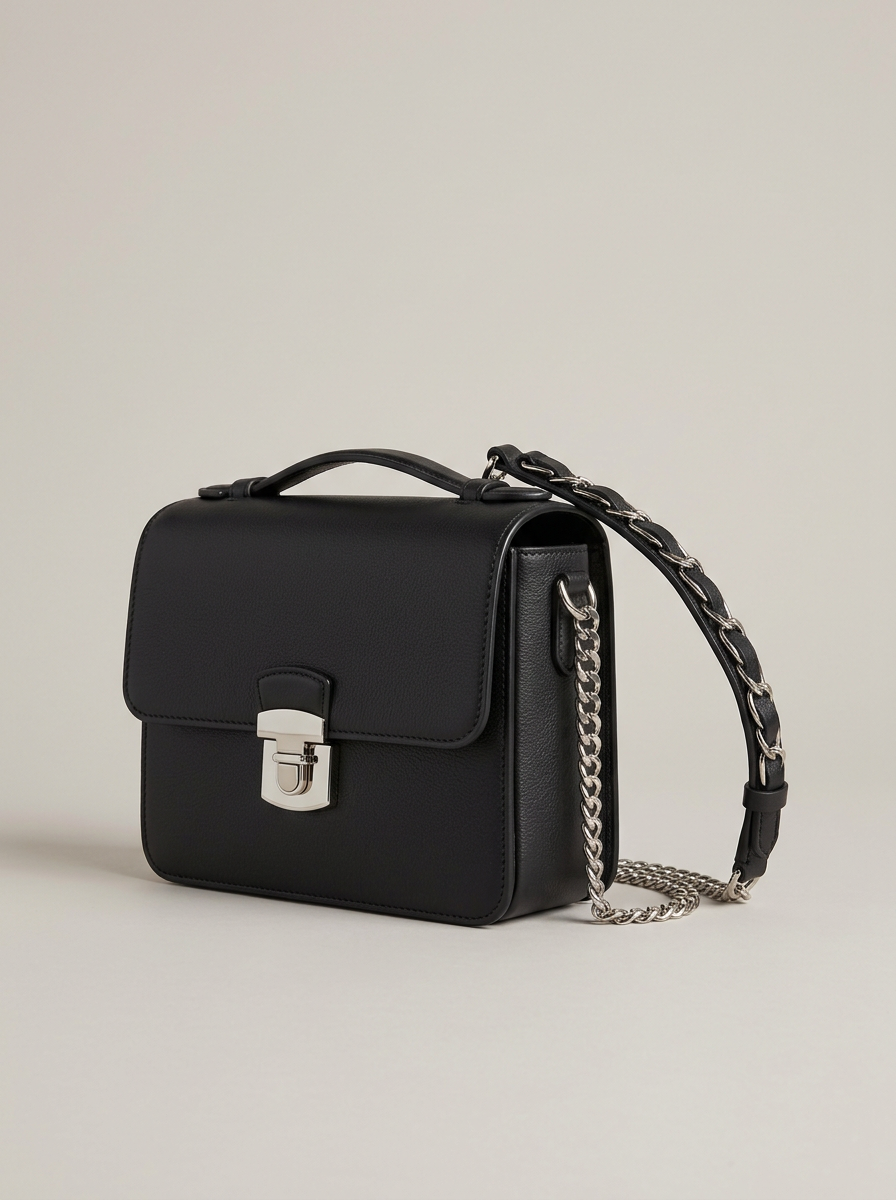 Boxy Crossbody Bag in Black