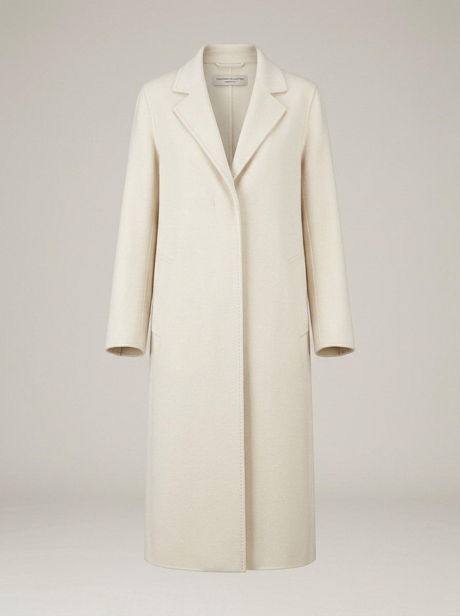 Double-Faced Cashmere Coat in Ivory