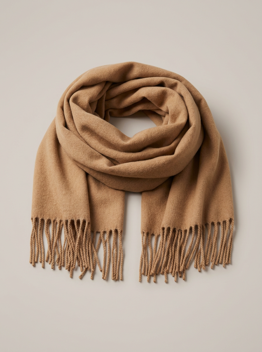 Cashmere Wrap Scarf in Camel