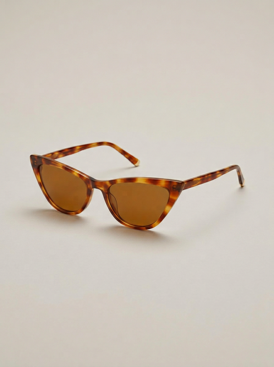 Slim Cat-Eye Sunglasses in Tortoiseshell
