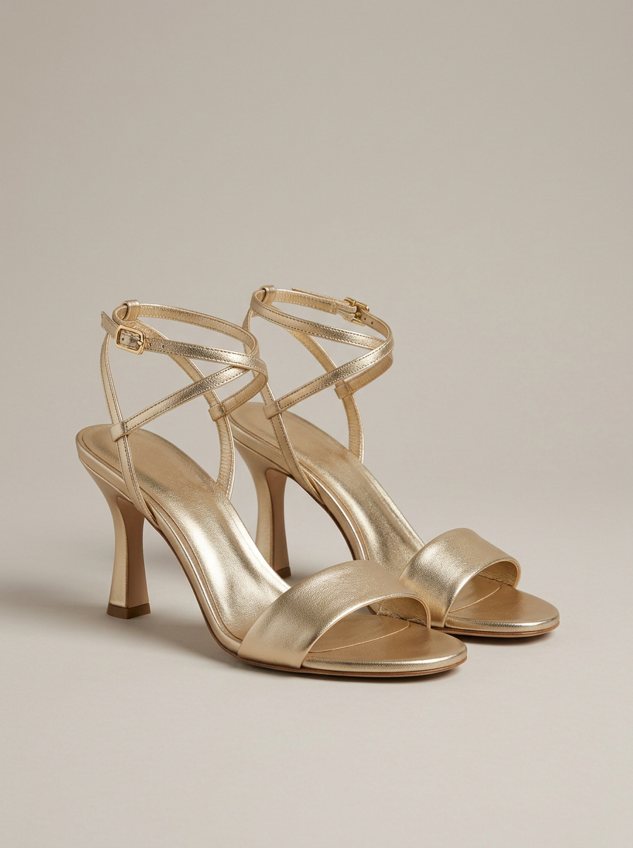 Metallic Evening Sandal in Gold
