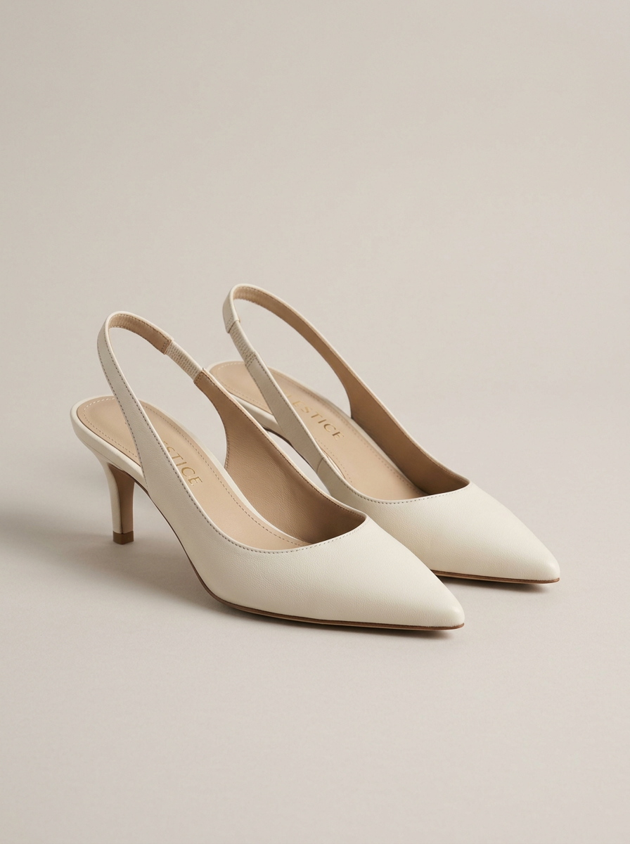 Slingback Kitten Heel in Ivory