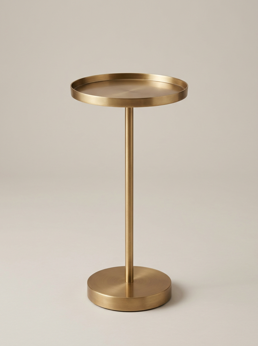 Aurelle Drink Table in Brushed Brass