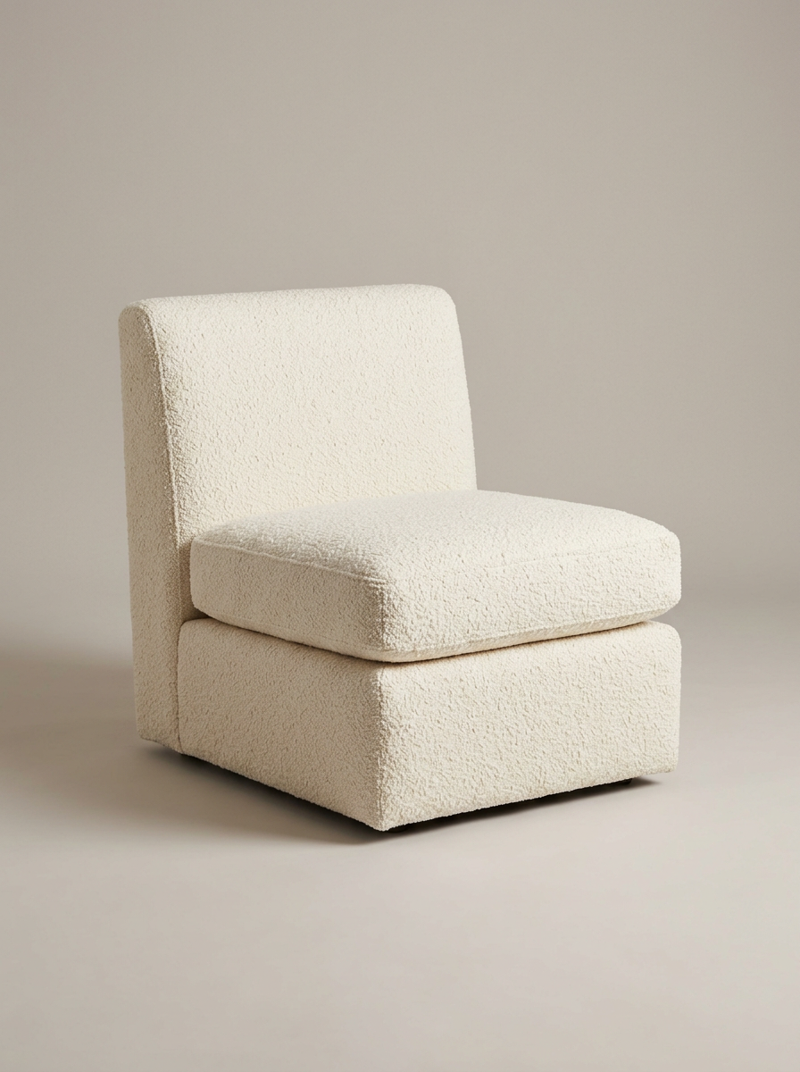 Aurelle Slipper Chair in Ivory Bouclé