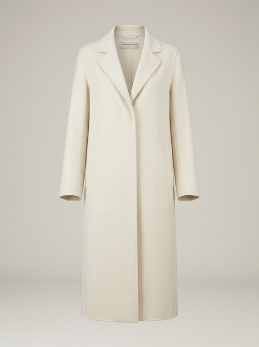 Double-Faced Cashmere Coat in Ivory