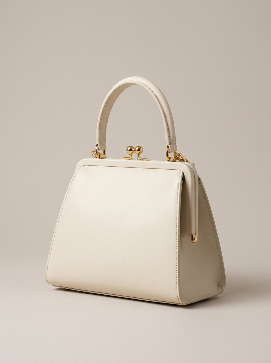Frame Bag in Ivory Leather