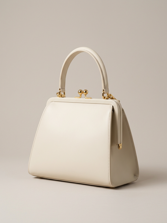 Frame Bag in Ivory Leather