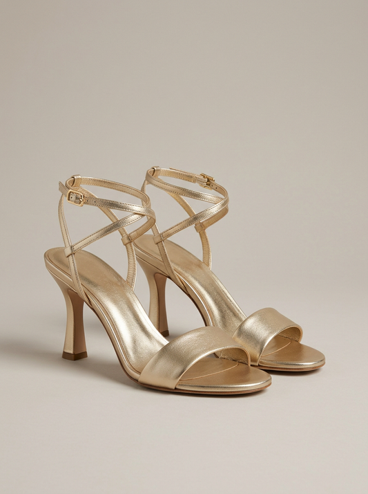 Metallic Evening Sandal in Gold