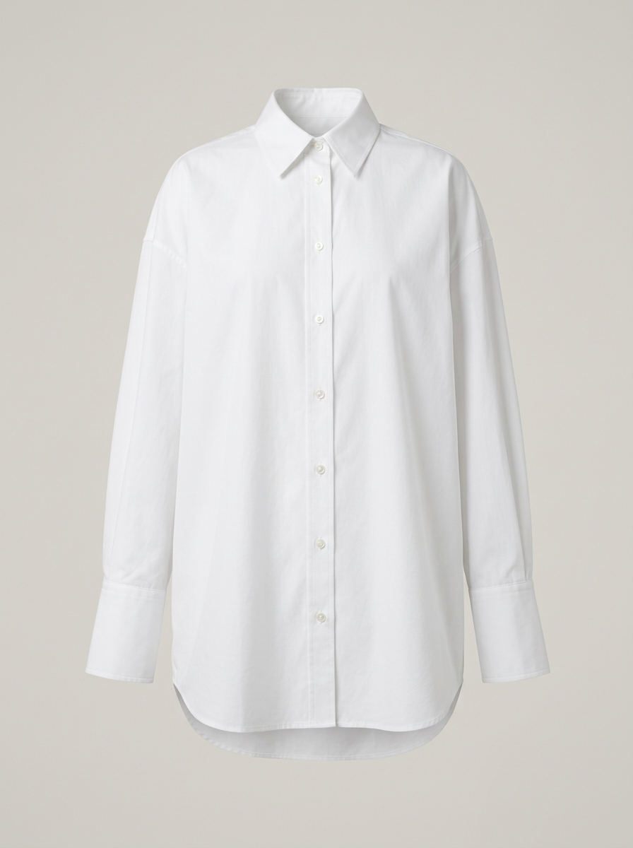 Oversized Poplin Shirt in White