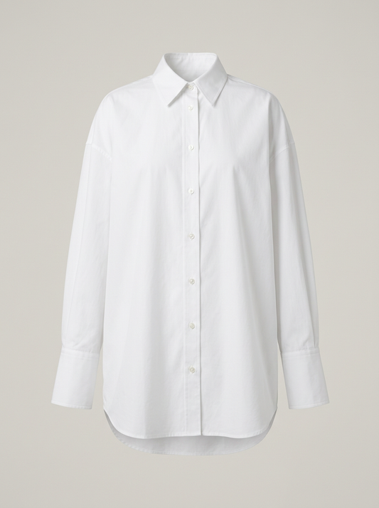 Oversized Poplin Shirt in White