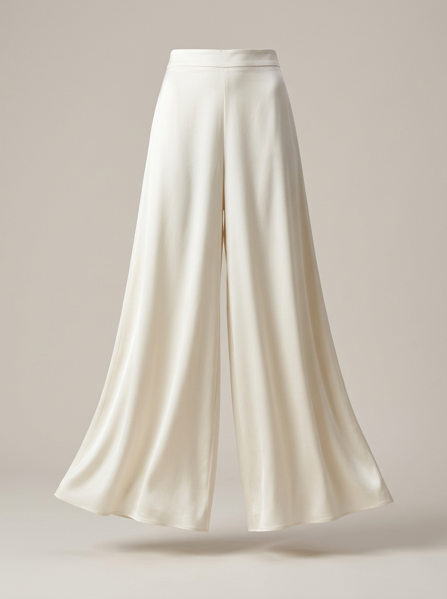 Silk Palazzo Pant in Ivory