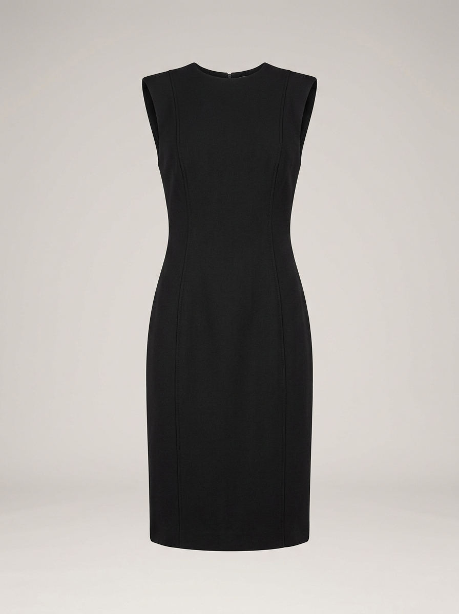 Tailored Shift Dress in Black