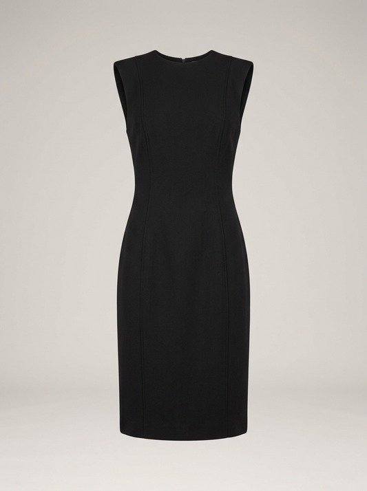 Tailored Shift Dress in Black