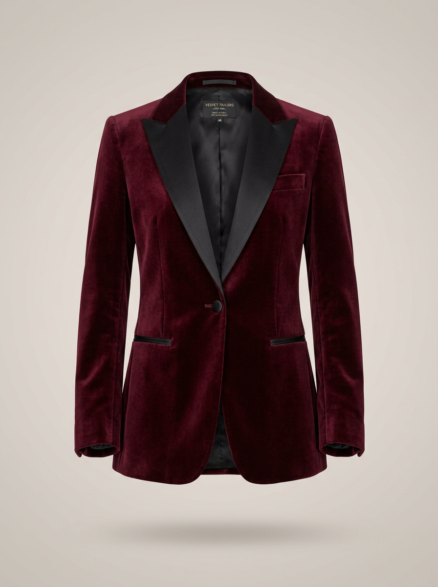 Velvet Evening Blazer in Bordeaux