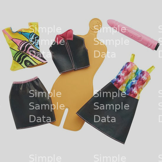 Barbie Crayola Rainbow Design Fashion Set