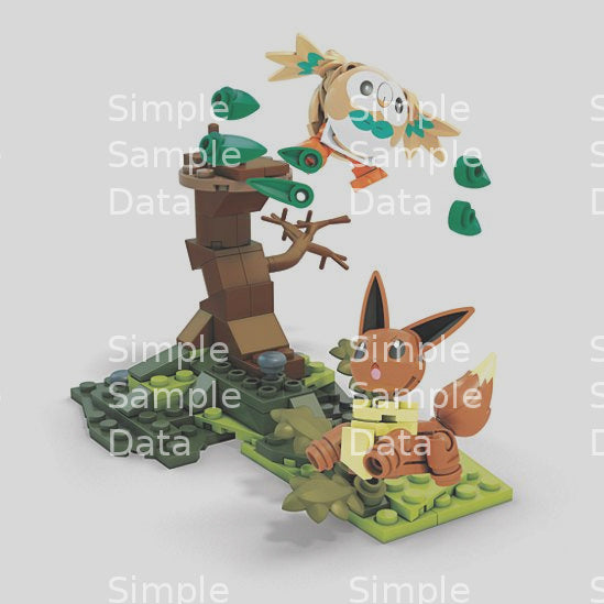 Mega Construx Pokemon Rowlet vs. Eevee