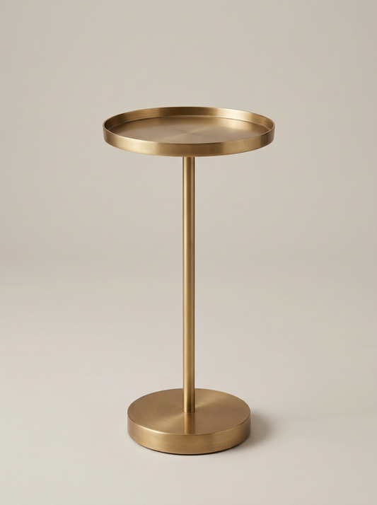 Aurelle Drink Table in Brushed Brass