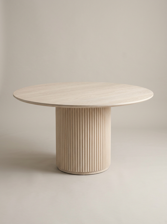 Aurelle Round Dining Table in Limed Oak