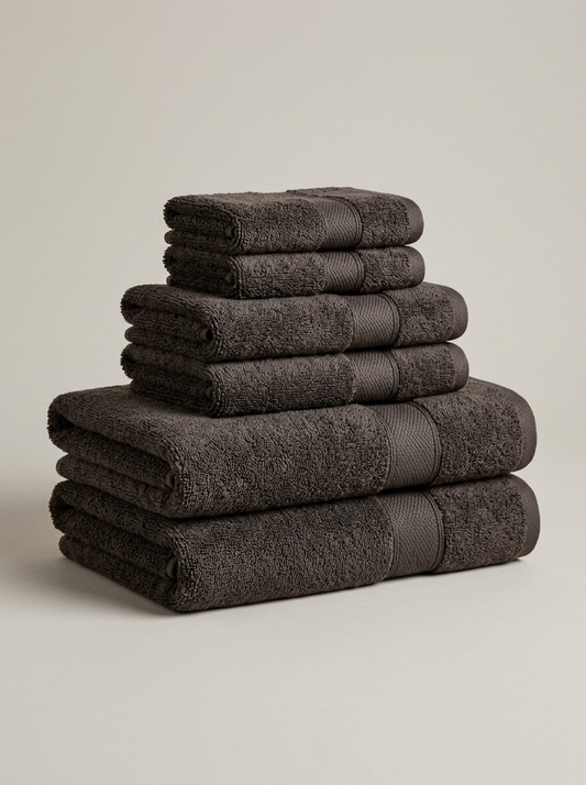 Bagno Organic Cotton Towel Set in Charcoal