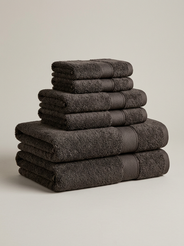 Bagno Organic Cotton Towel Set in Charcoal