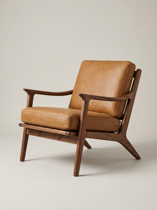 Bellamy Lounge Chair in Camel Leather