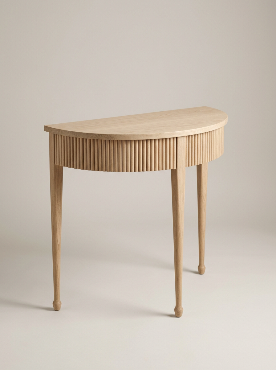 Colline Demilune Table in White Oak