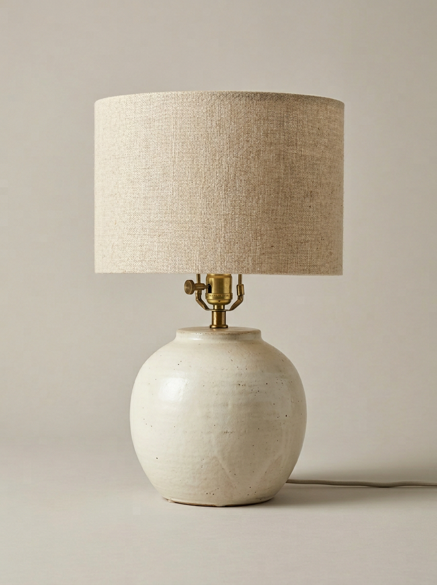 Duna Ceramic Table Lamp in Ivory