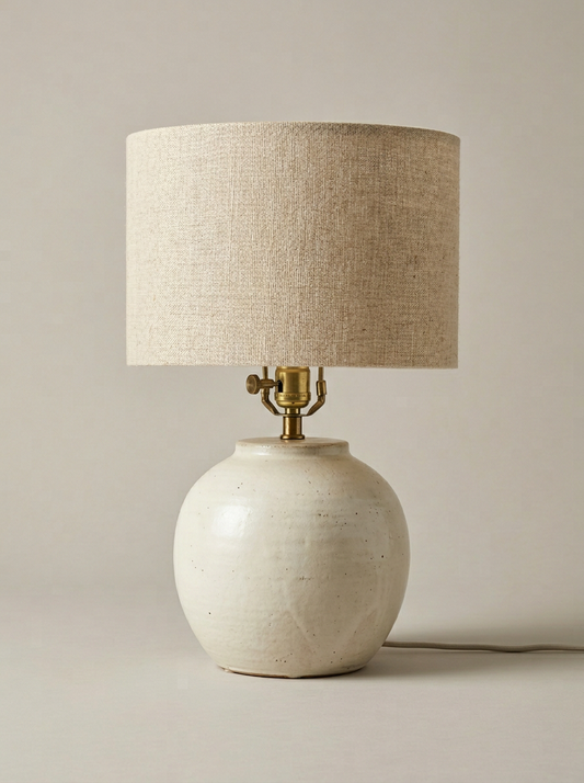 Duna Ceramic Table Lamp in Ivory