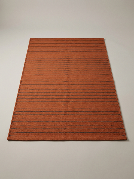 Meridian Flatweave Wool Rug in Terracotta