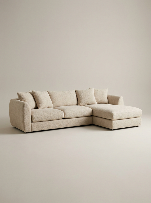 Meridian Sectional in Oat Bouclé