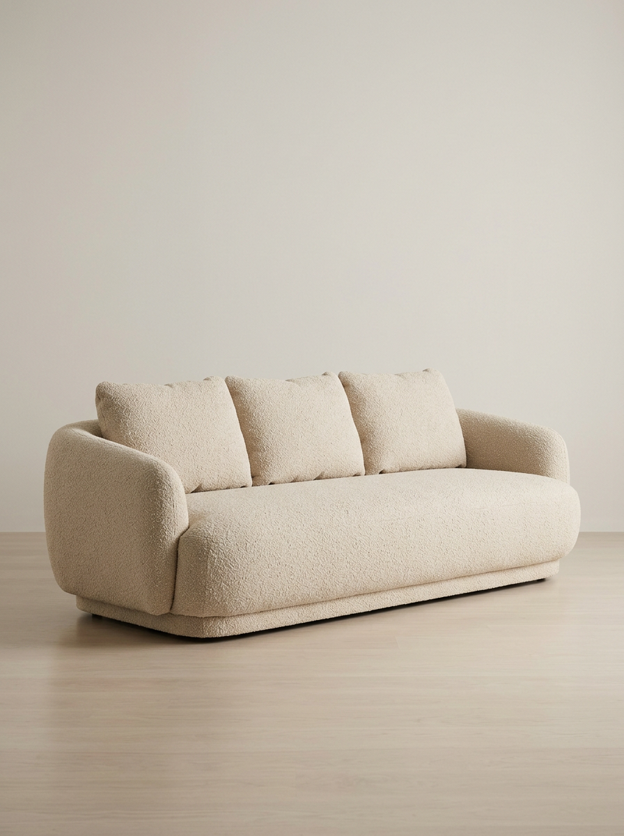 Meridian Sofa in Oat Bouclé