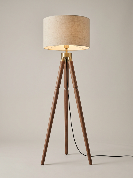 Meridian Tripod Floor Lamp in Walnut