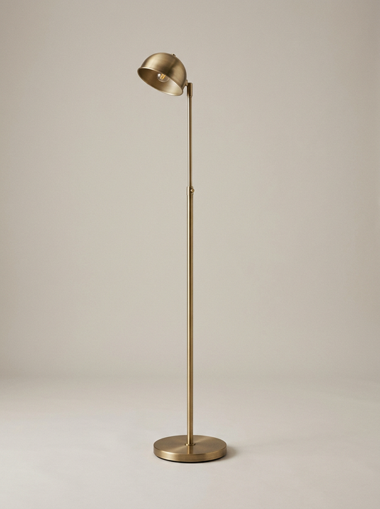 Nave Reading Floor Lamp in Brushed Brass