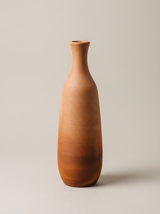 Ombra Tall Stoneware Vase in Terracotta