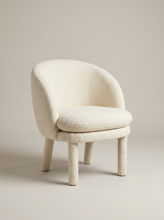 Ostuni Dining Chair in Ivory Bouclé