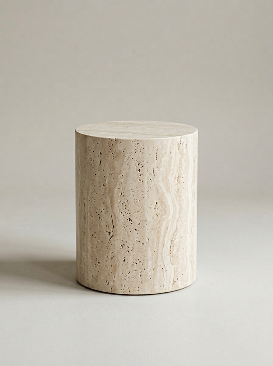 Ostuni Side Table in Travertine