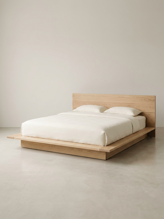 Sagano Platform Bed in White Oak