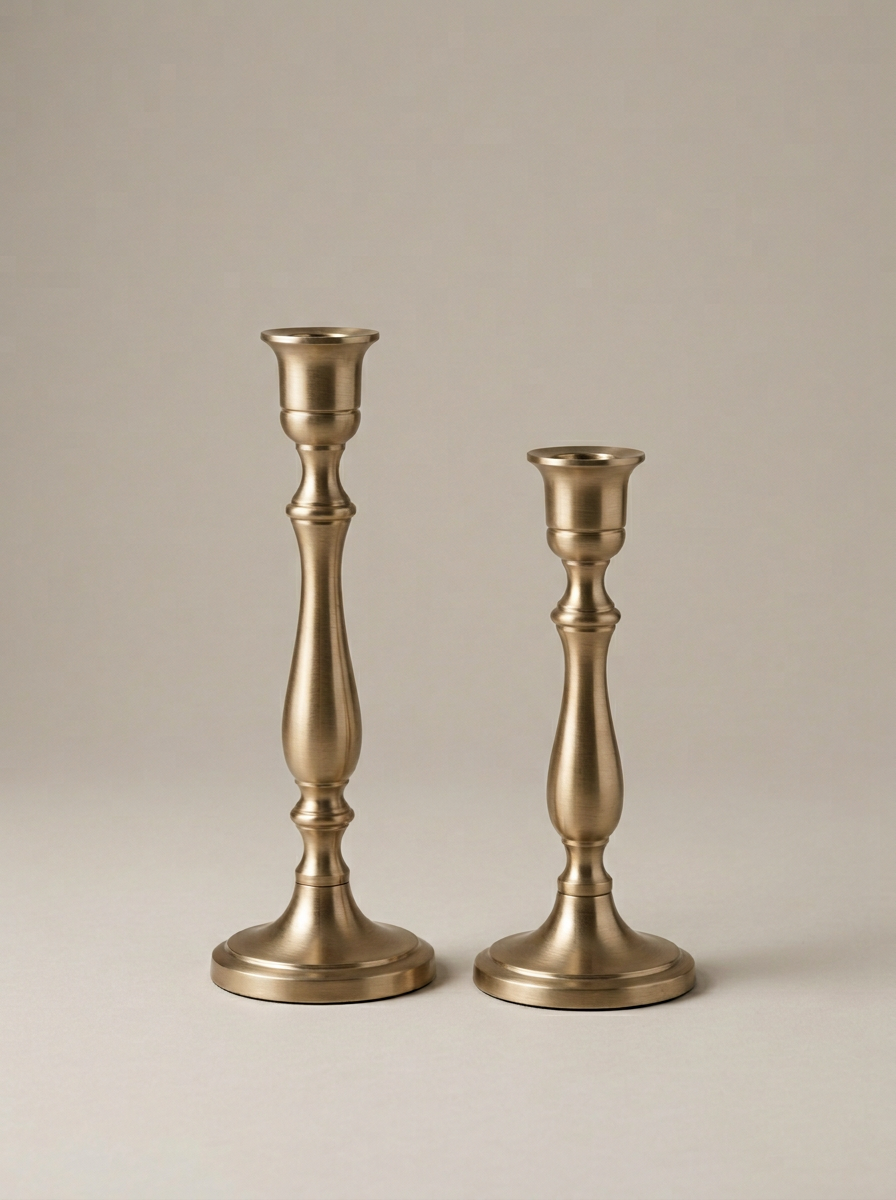 Tide Brass Taper Holders, Set of Two