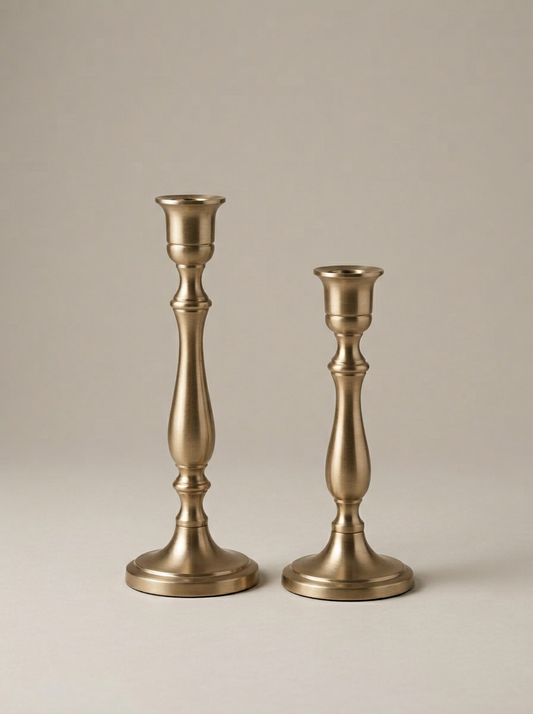 Tide Brass Taper Holders, Set of Two
