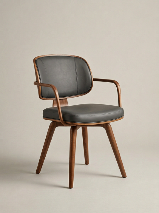 Verso Desk Chair in Charcoal Leather