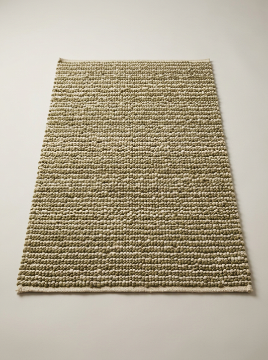 Vireo Looped Wool Rug in Olive